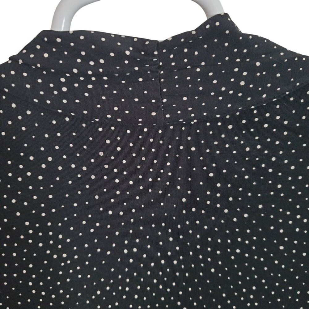 J Jill Wearever Size 1X Dress Micro Polka Dot Long Sleeve Light Knit Mock Wrap - Picture 10 of 10